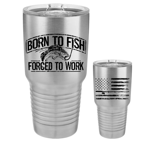 Born To Fish 30 Oz Double-Wall Vacuum Insulated Stainless Steel Tumbler