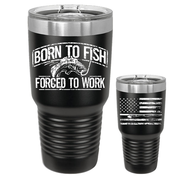 Born To Fish 30 Oz Double-Wall Vacuum Insulated Stainless Steel Tumbler