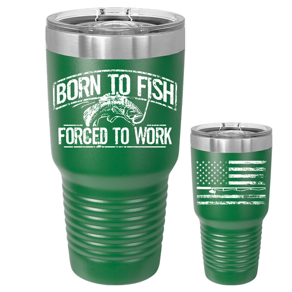 Born To Fish 30 Oz Double-Wall Vacuum Insulated Stainless Steel Tumbler