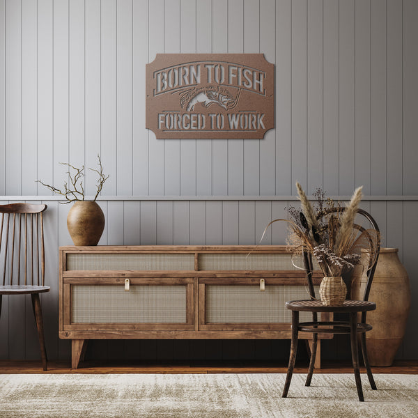 Born To Fish Full Steel Powder Coated Metal Sign