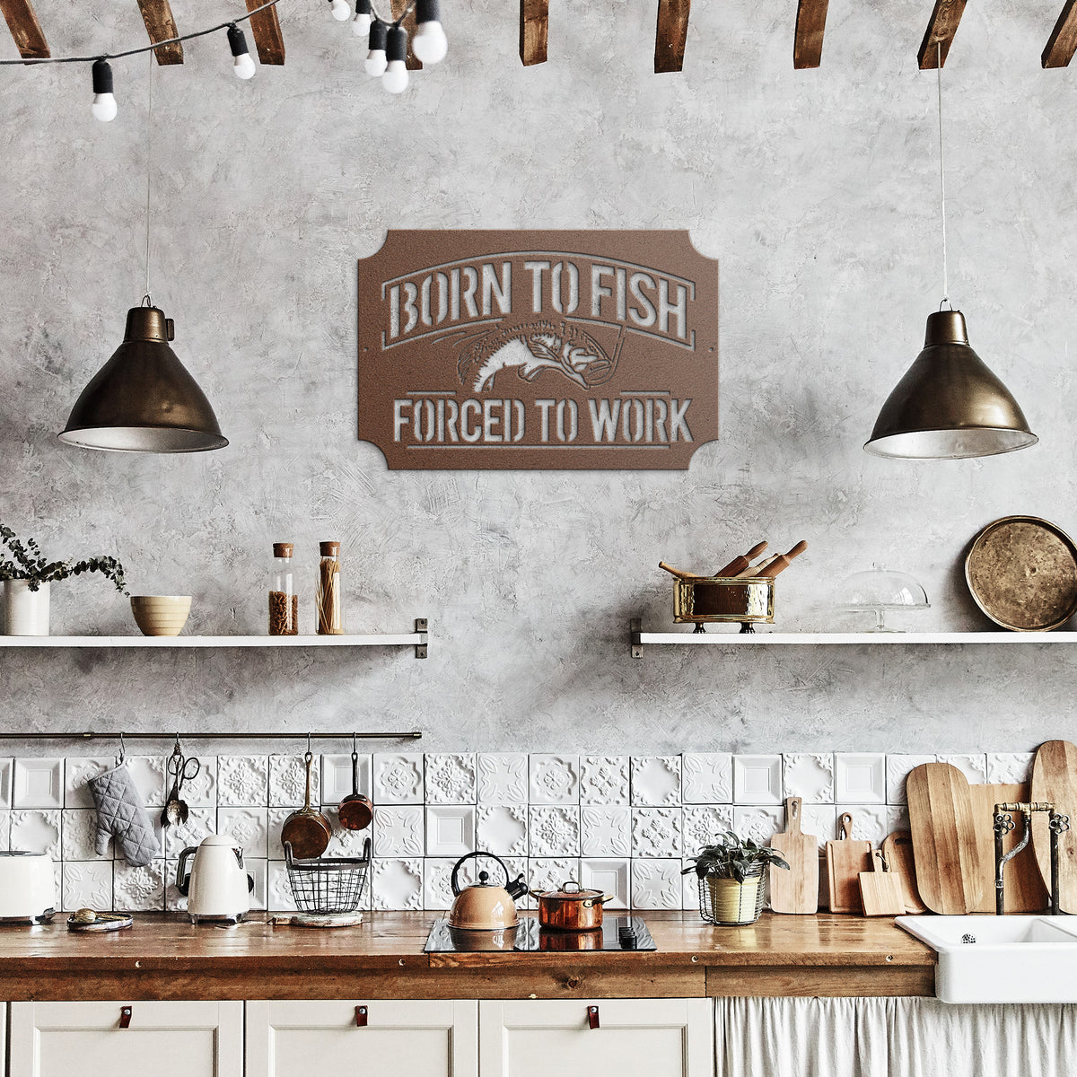 Born To Fish Full Steel Powder Coated Metal Sign