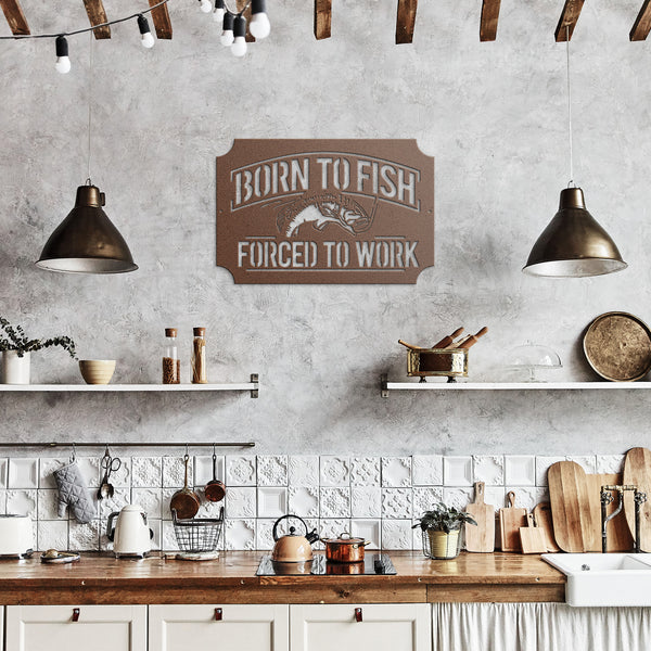 Born To Fish Full Steel Powder Coated Metal Sign