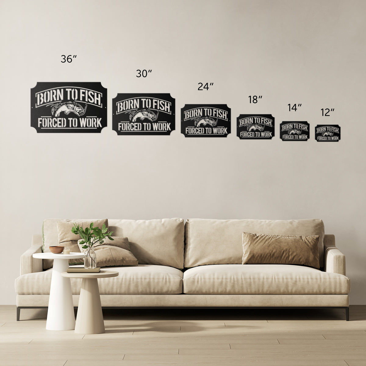 Born To Fish Full Steel Powder Coated Metal Sign