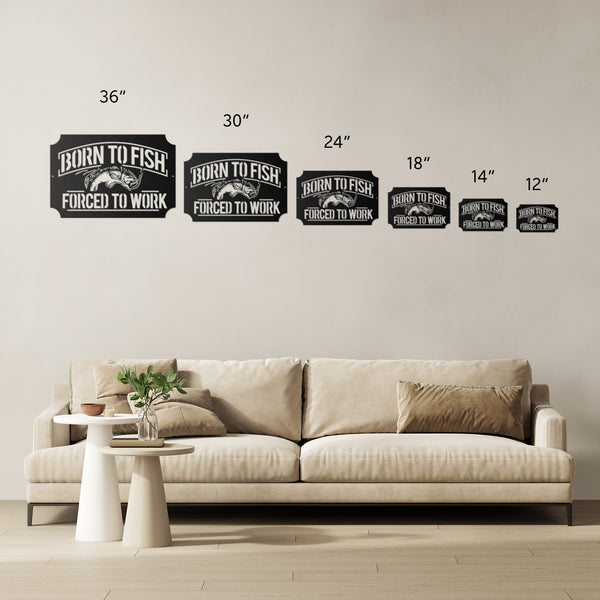 Born To Fish Full Steel Powder Coated Metal Sign