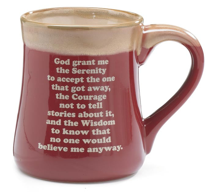BORN TO FISH 18 Oz Serenity Pray Porcelain Mug