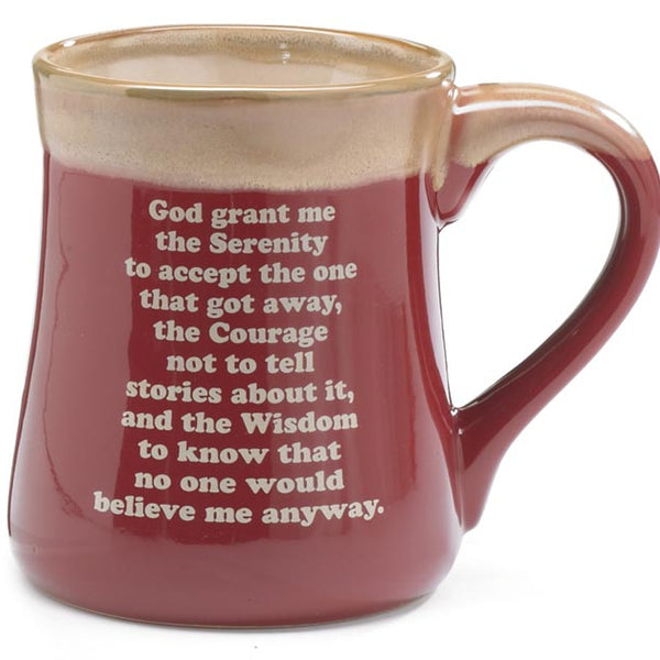BORN TO FISH 18 Oz Serenity Pray Porcelain Mug