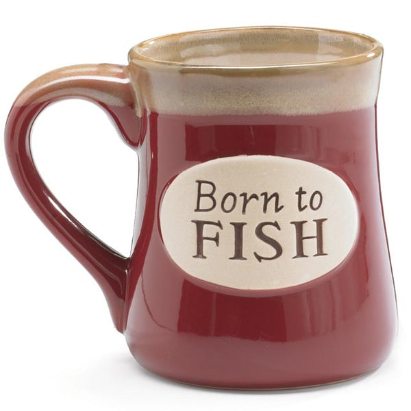 BORN TO FISH 18 Oz Serenity Pray Porcelain Mug