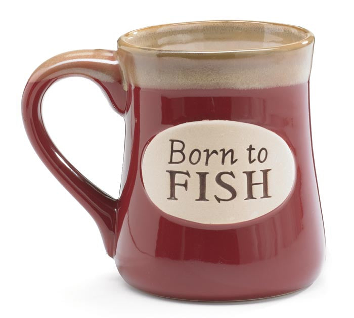 BORN TO FISH 18 Oz Serenity Pray Porcelain Mug
