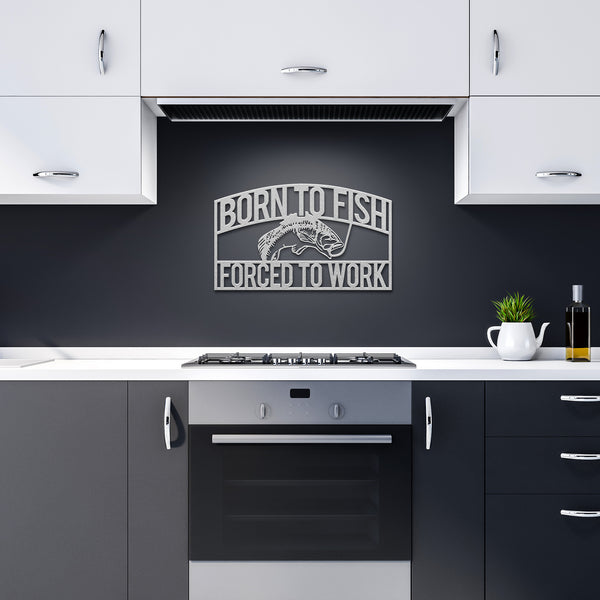 Born To Fish Hollow Steel Powder Coated Metal Sign
