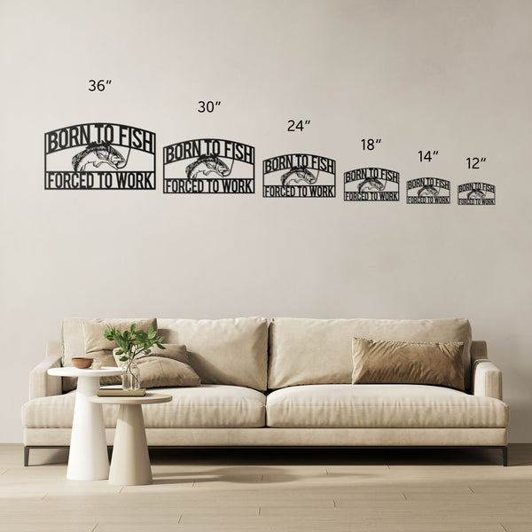 Born To Fish Hollow Steel Powder Coated Metal Sign