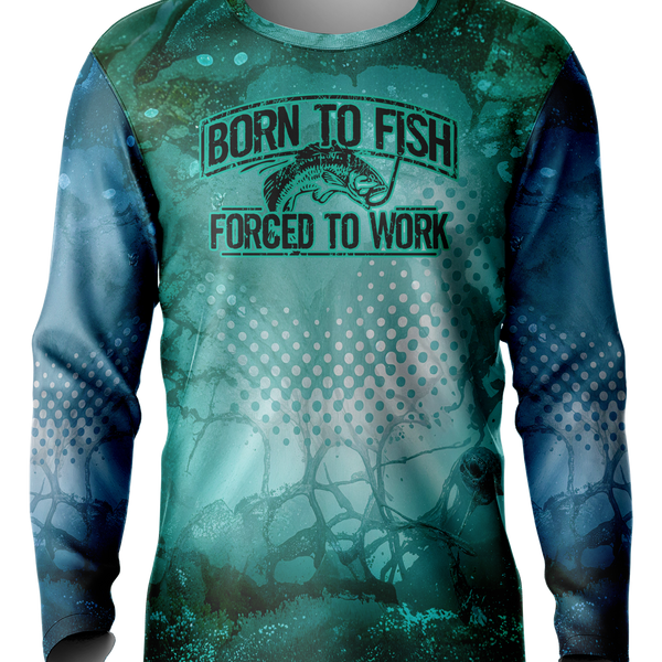 Born To Fish Aqua 62 Brushed Microfiber Performance Long Sleeve T-Shirt